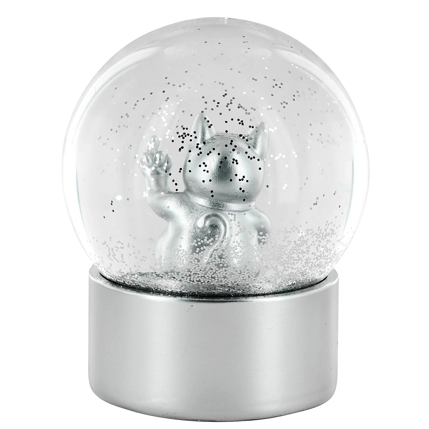 BOULE A NEIGE CHAT F*CK YOU 10 CM ARGENT - Image 3
