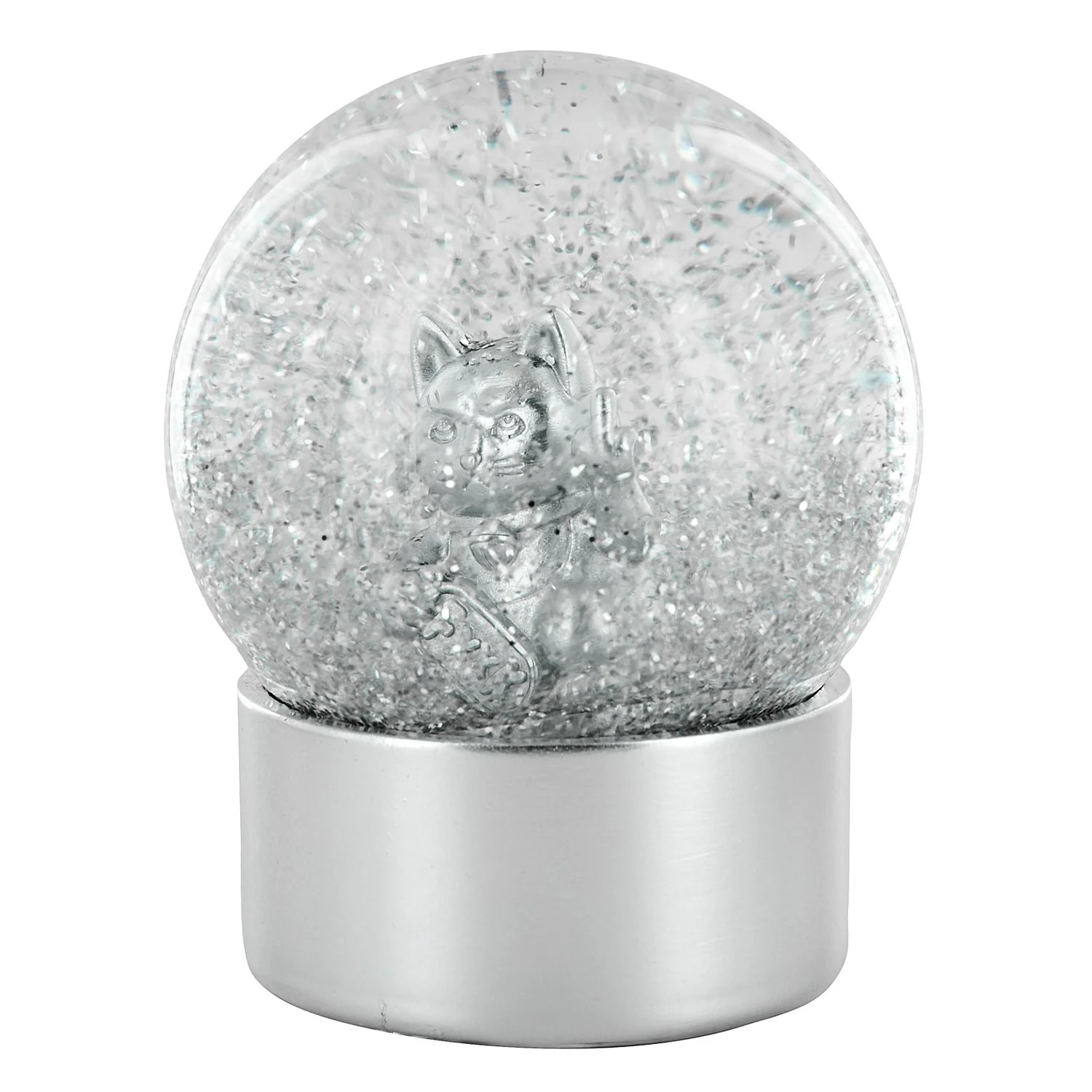 BOULE A NEIGE CHAT F*CK YOU 10 CM ARGENT - Image 4