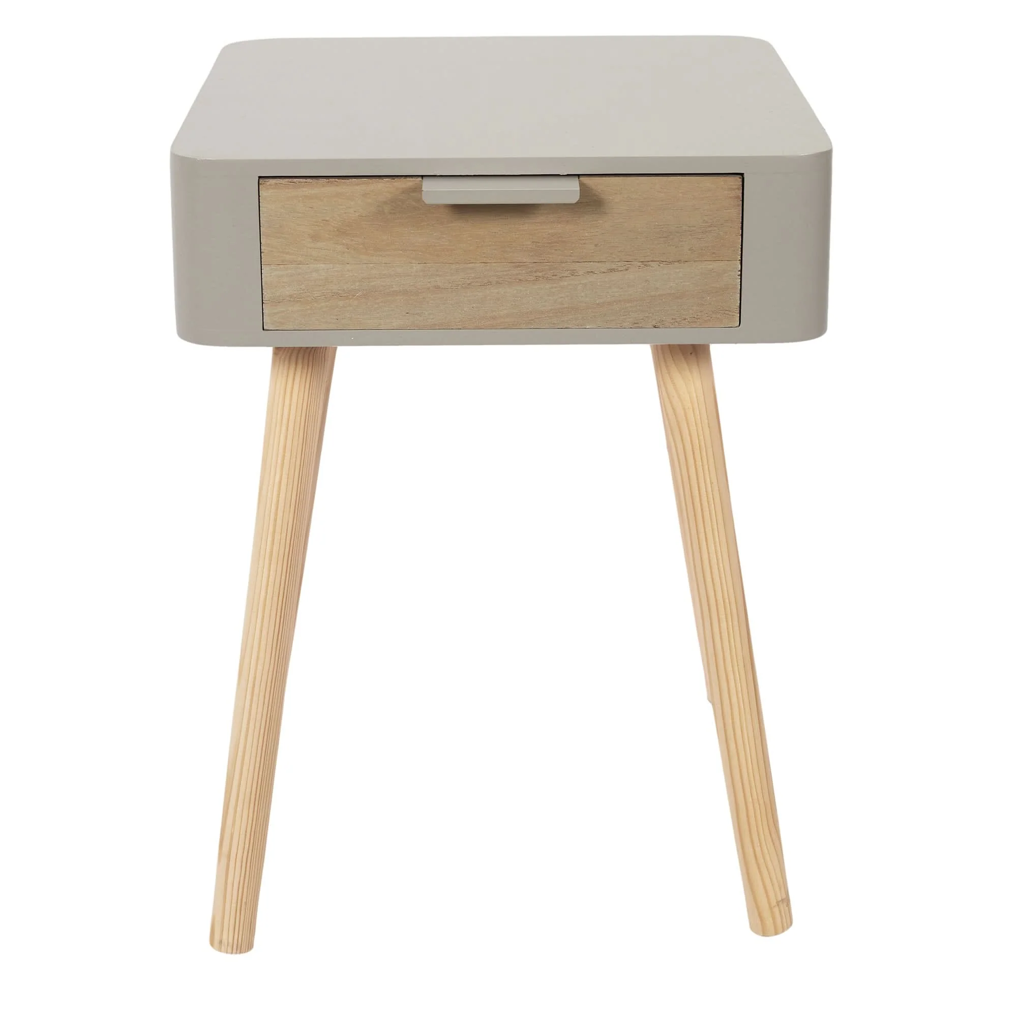 CHEVET 1 TIROIR EN BOIS TAUPE - Image 3