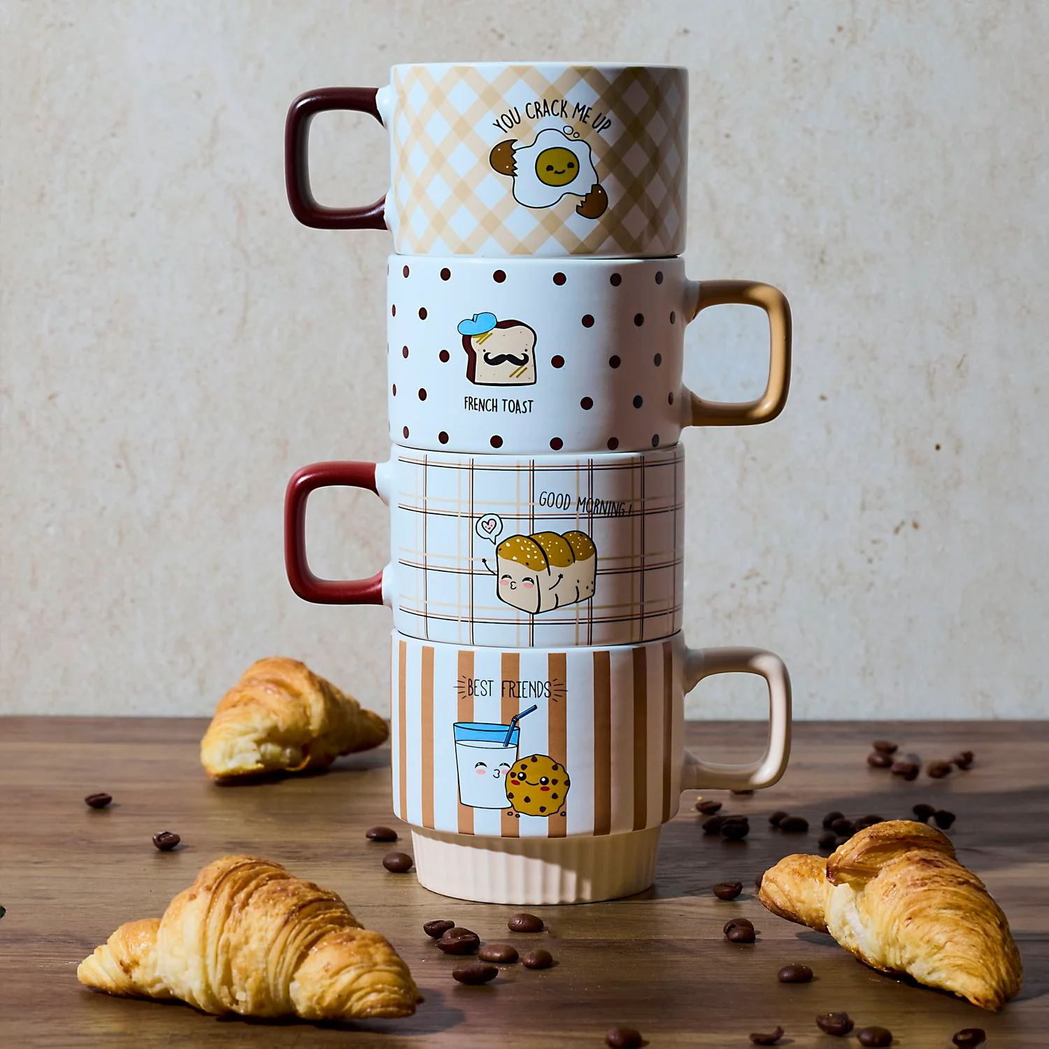 COFFRET 4 TASSES XL EMPILABLES YUMMY BREAKFAST - Image 3