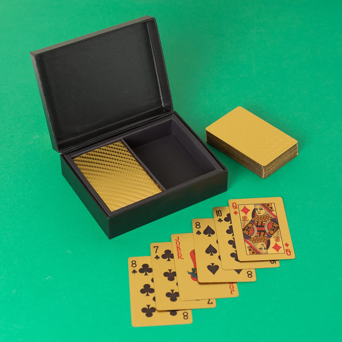 COFFRET DE 2 JEUX DE CARTES DOREES - Image 3