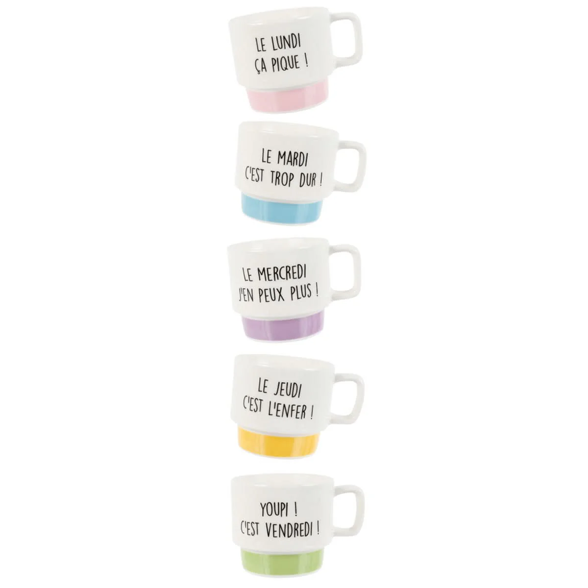 COFFRET DE 5 TASSES À CAFÉ SEMAINE - Image 3