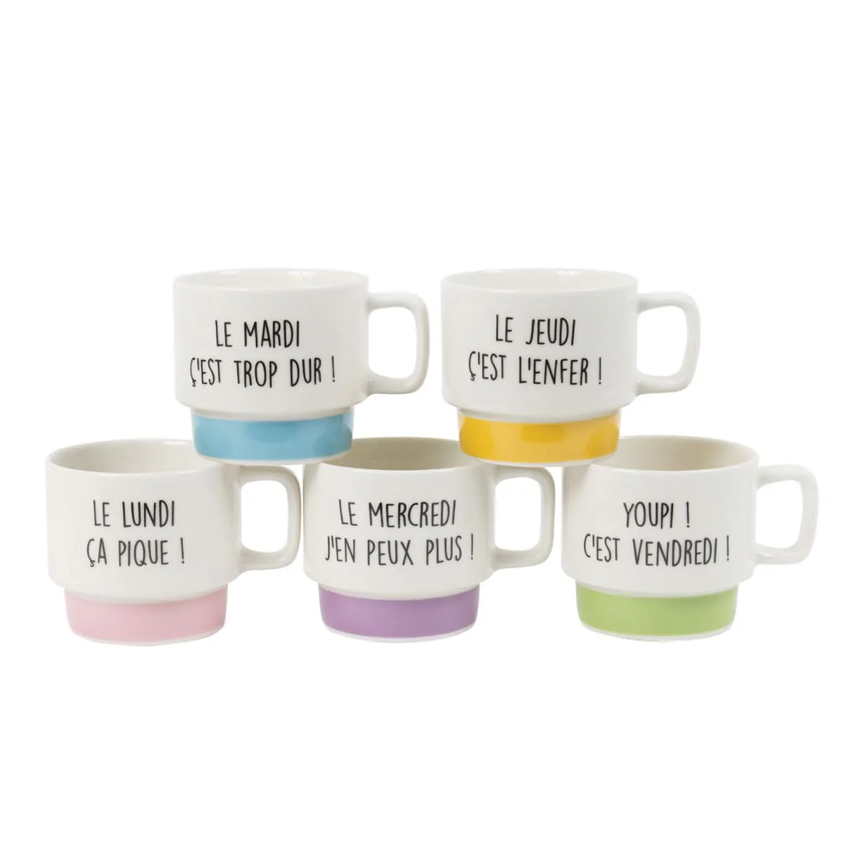 COFFRET DE 5 TASSES À CAFÉ SEMAINE - Image 4