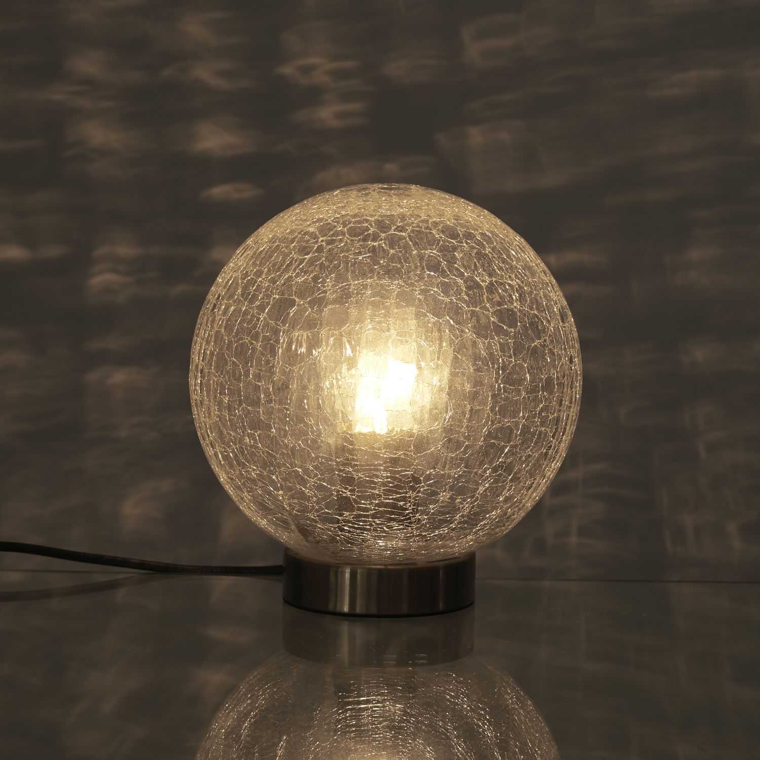 LAMPE A POSER BOULE EN VERRE CISELE - Image 3