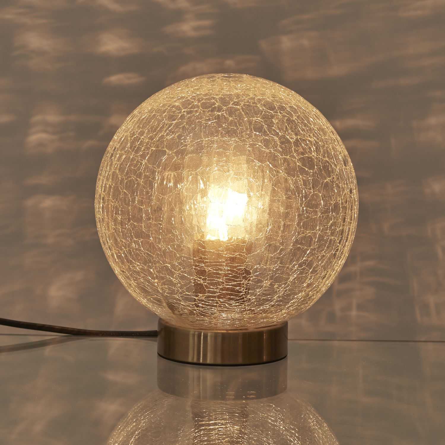 LAMPE A POSER BOULE EN VERRE CISELE - Image 4