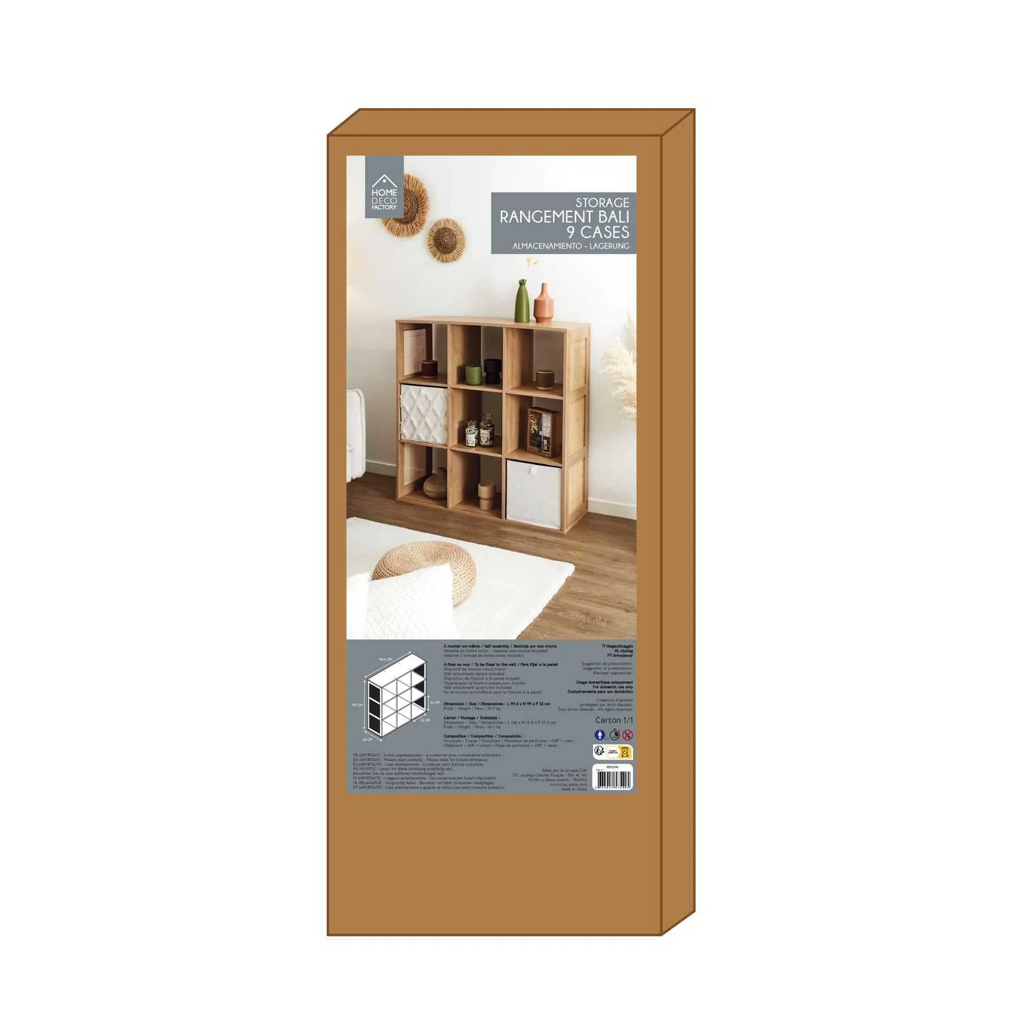 RANGEMENT MODULABLE 9 CASES BALI - Image 4