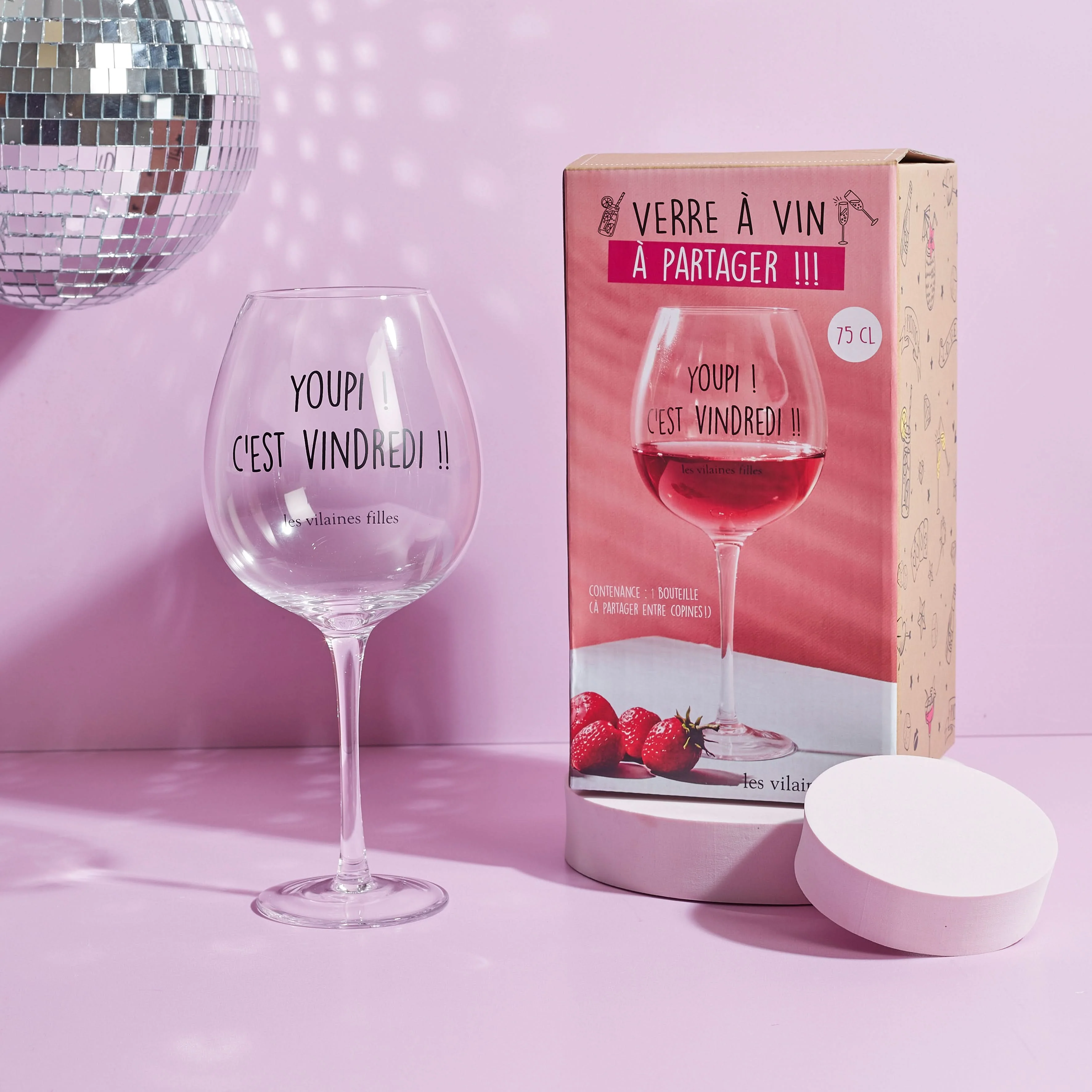 VERRE A VIN 75 CL YOUPI C EST VINDREDI - Image 3